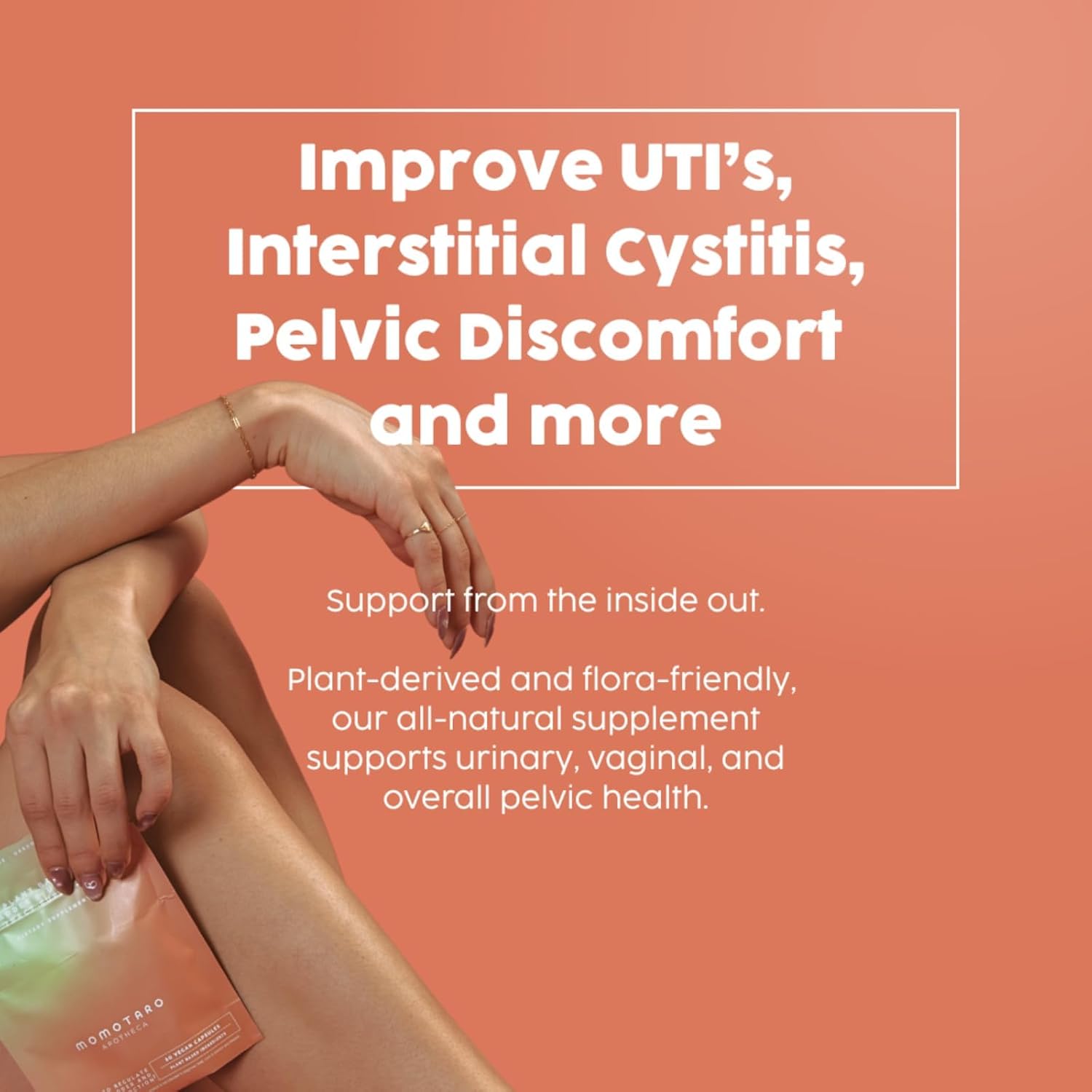 MOMOTARO APOTHECA Urinary Health Supplement, Natural Vaginal & Bladder Health, Urinary Tract Supplements - Cranberry, D Mannose, Vegan - Natural Support for Vaginal Health, pH Balance 60 Capsules