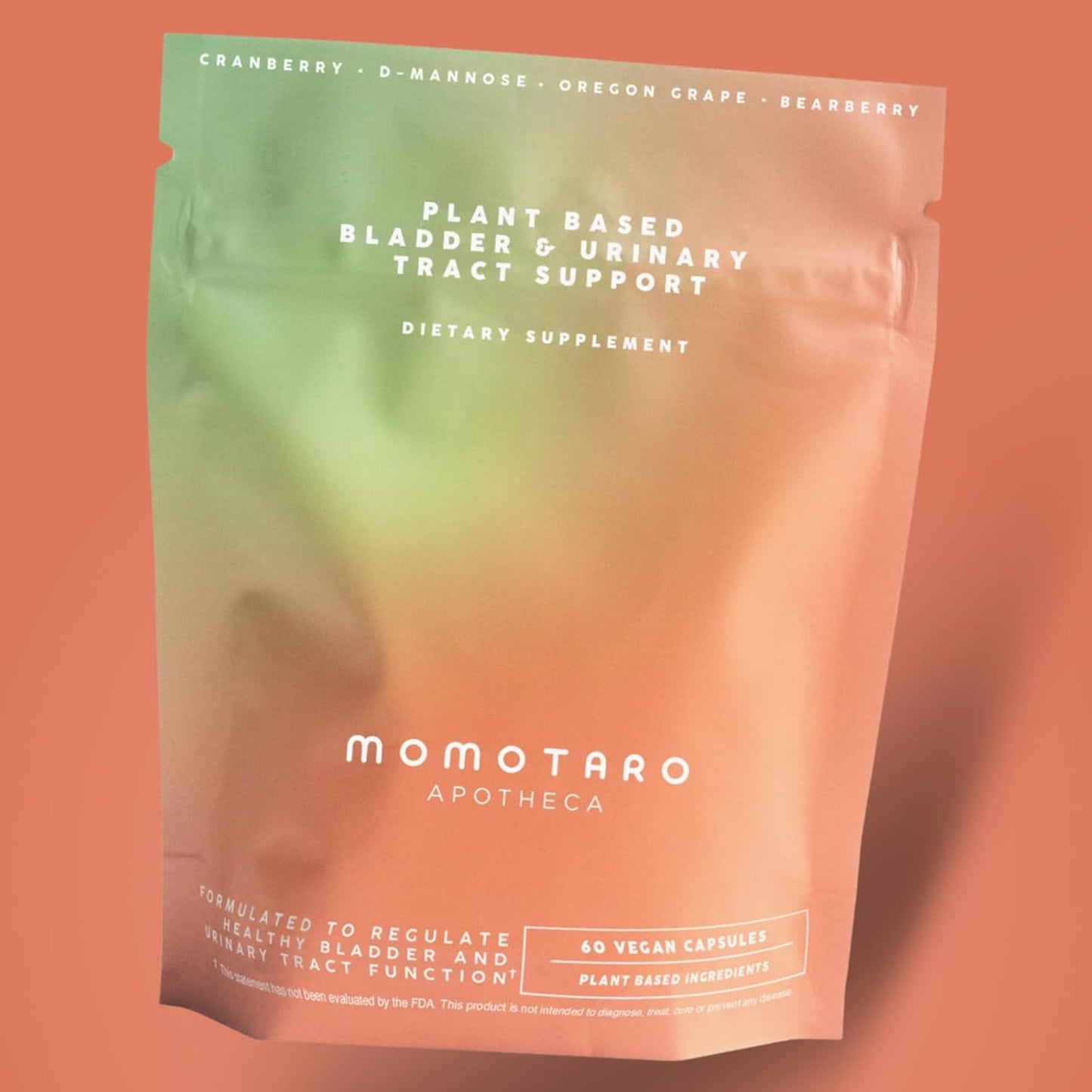 MOMOTARO APOTHECA Urinary Health Supplement, Natural Vaginal & Bladder Health, Urinary Tract Supplements - Cranberry, D Mannose, Vegan - Natural Support for Vaginal Health, pH Balance 60 Capsules