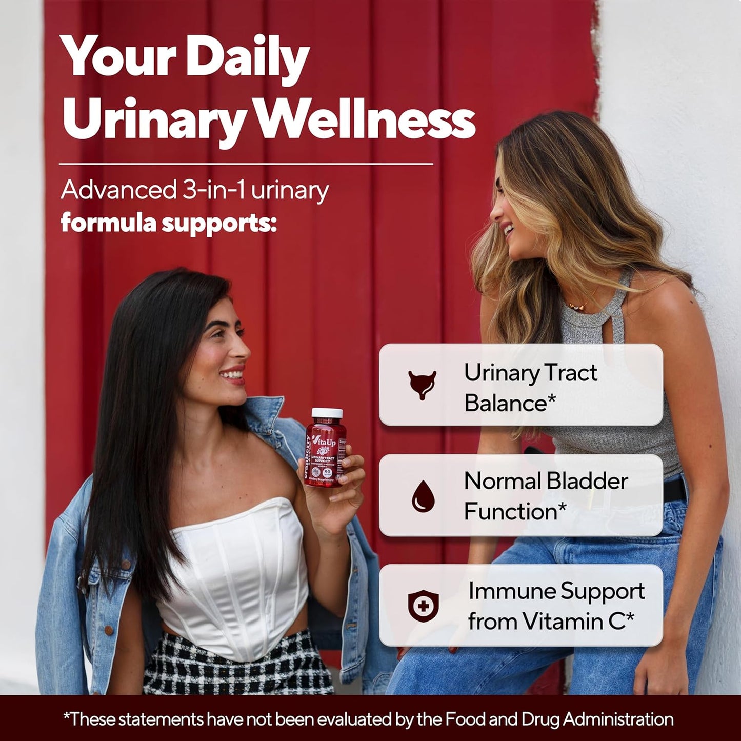 VitaUp D-Mannose Supplements for Women – USA Made D-Mannose with Cranberry & Vitamin C – Cranberry Pills for Women for Urinary Tract & Bladder, Immune Support – 90 Vegan Capsules