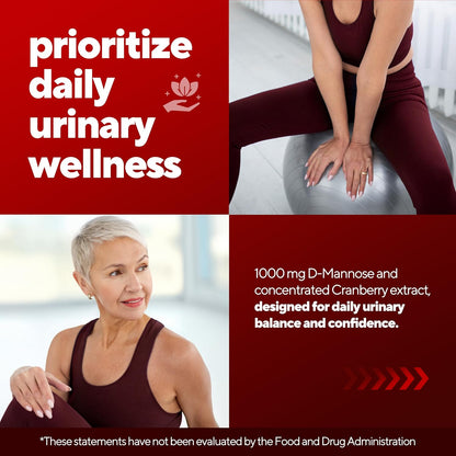 VitaUp D-Mannose Supplements for Women – USA Made D-Mannose with Cranberry & Vitamin C – Cranberry Pills for Women for Urinary Tract & Bladder, Immune Support – 90 Vegan Capsules
